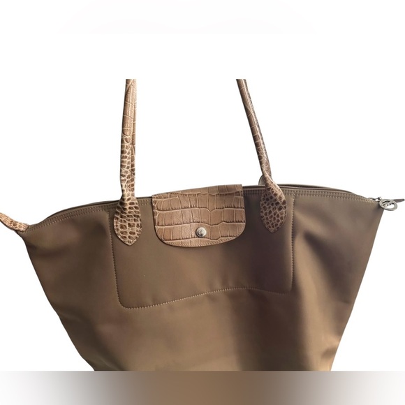 Longchamp Le Pliage Tote Bag Reptile Trim - Picture 10 of 14